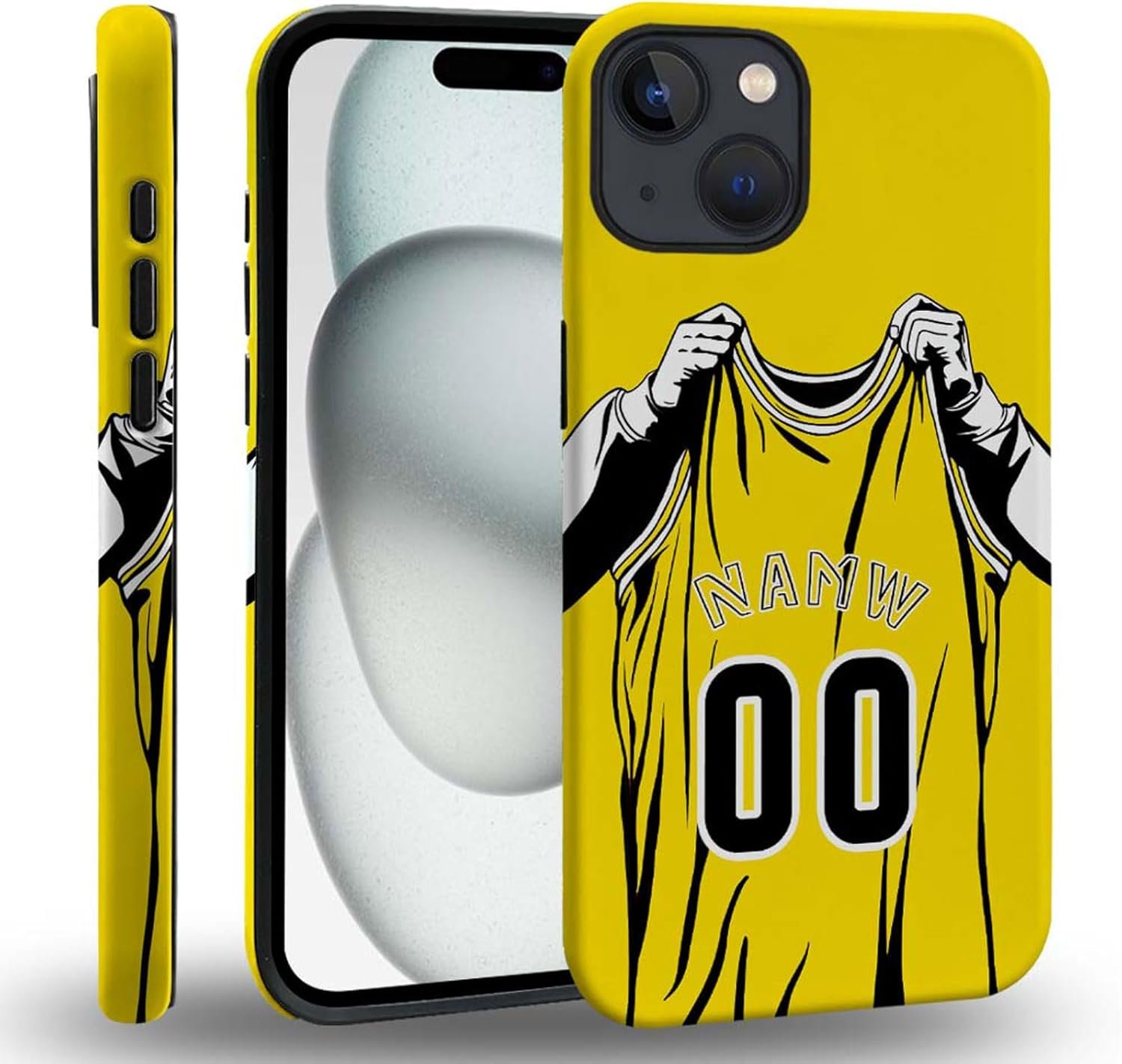 case Compatible with iPhone 13, Dark Blue Steed and Cactus Mix Two Layers of Protective Hard Shell Clear Design and dust-Proof. Suitable for iPhone 13