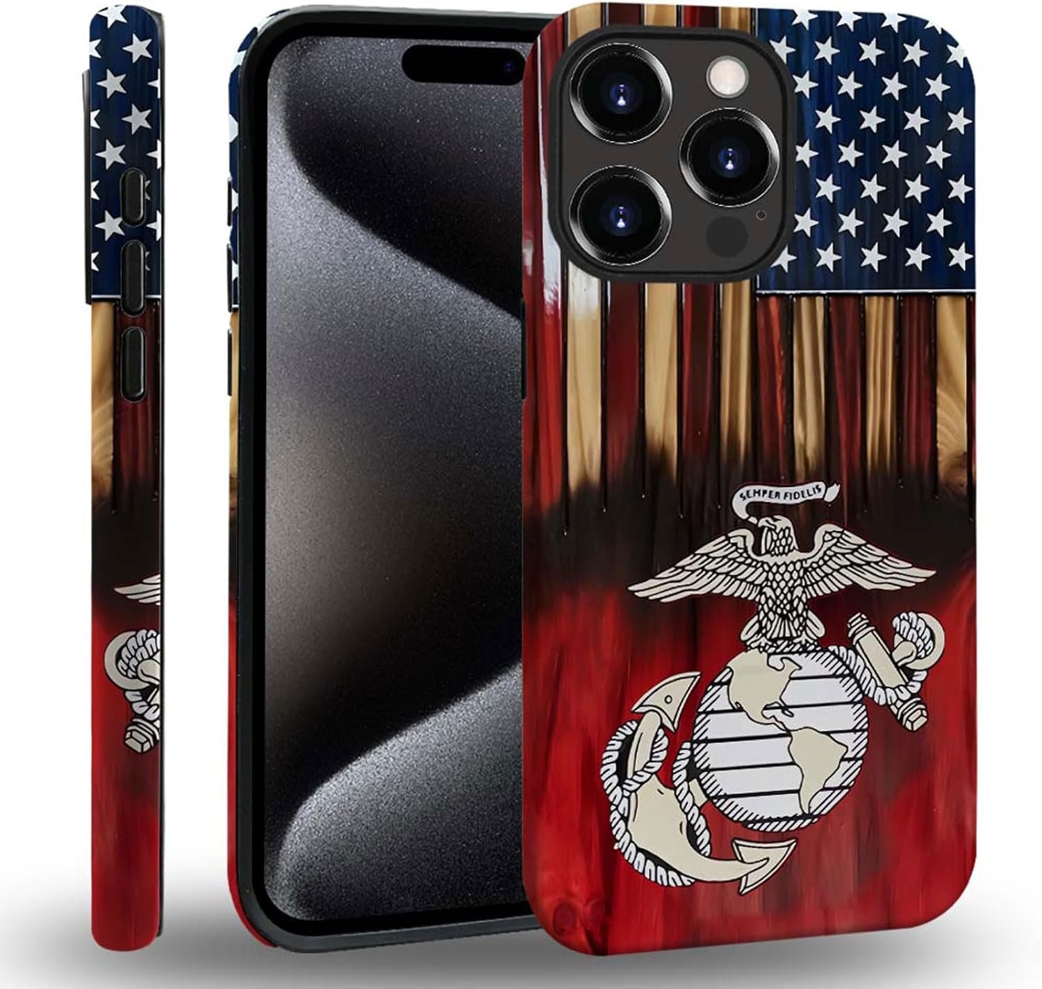 case Compatible with iPhone 13, Dark Blue Steed and Cactus Mix Two Layers of Protective Hard Shell Clear Design and dust-Proof. Suitable for iPhone 13