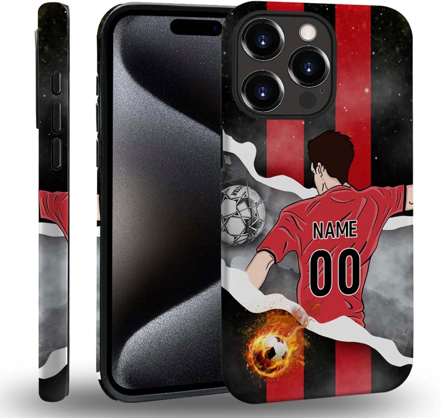 case Compatible with iPhone 13, Dark Blue Steed and Cactus Mix Two Layers of Protective Hard Shell Clear Design and dust-Proof. Suitable for iPhone 13