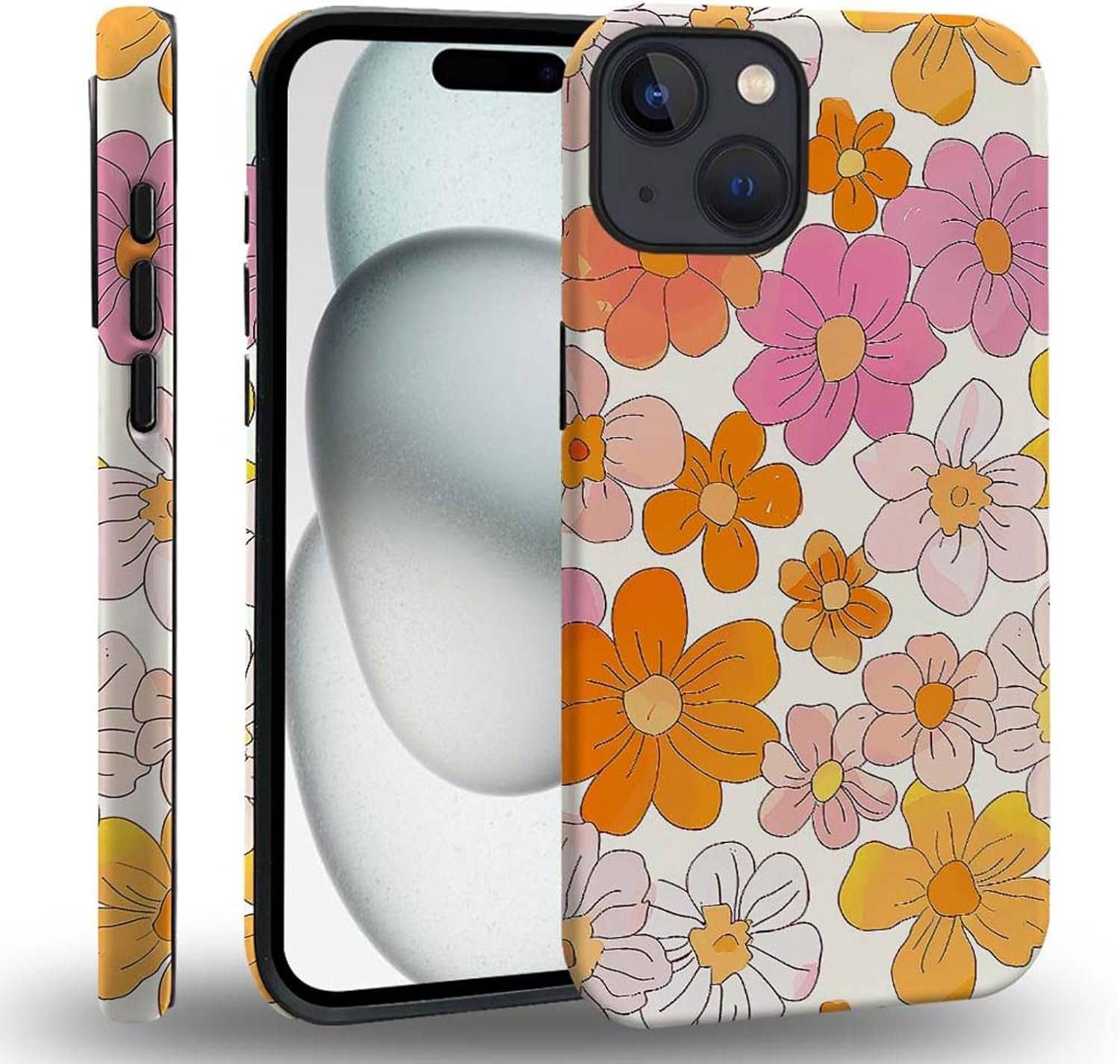 case Compatible with iPhone 13, Dark Blue Steed and Cactus Mix Two Layers of Protective Hard Shell Clear Design and dust-Proof. Suitable for iPhone 13