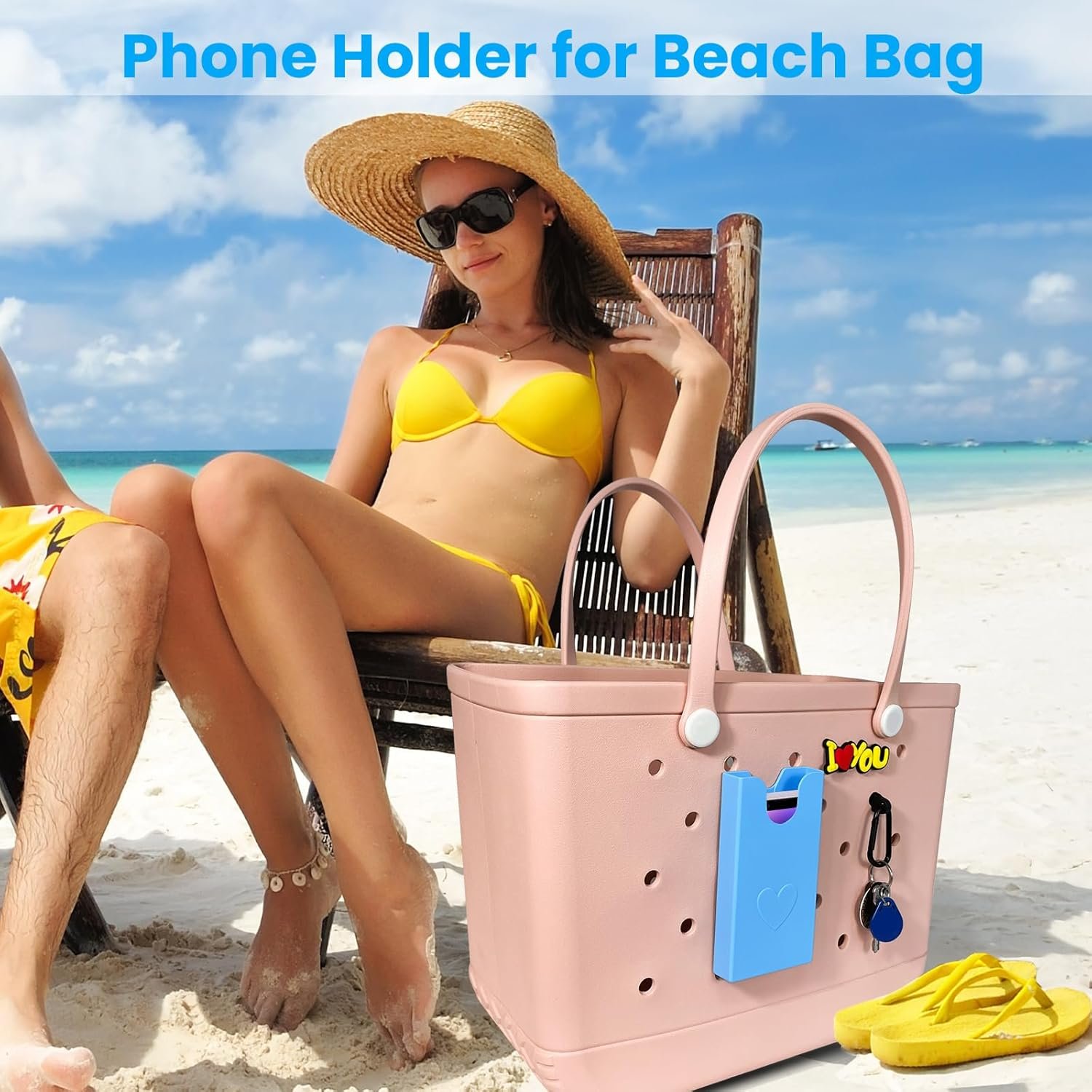 Phone Holder Compatible for Bog Bag, Phone Case Insert Accessories for Bog Bags, Plastic Shell Case Fits All Cell Phones,Keep Your Phone Portable and Secure in Beach Bag