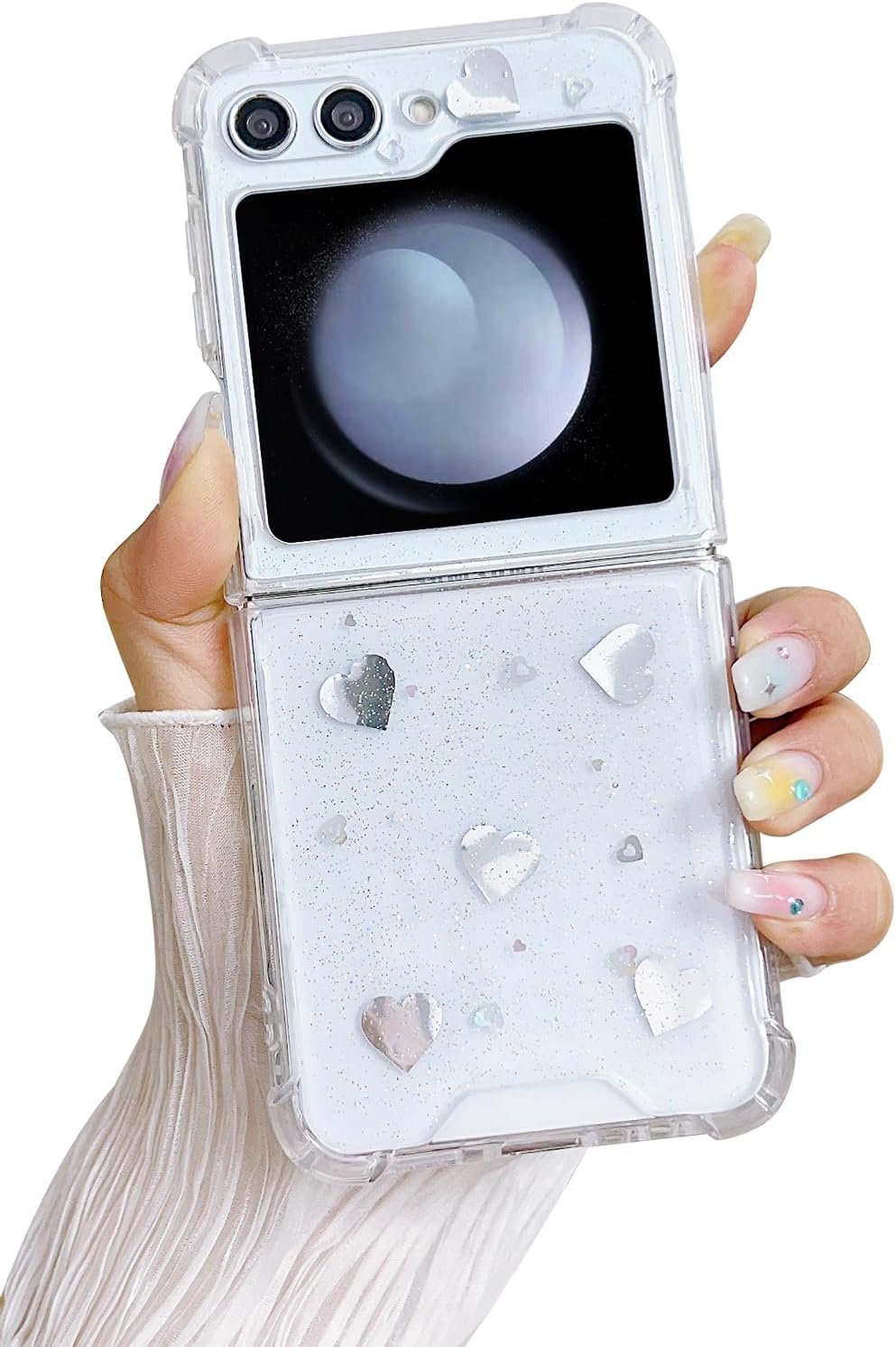 Compatible with Galaxy Flip 6 Case Women Girls Flexible TPU Sequin Sparkle Glitter Shockproof Protective Phone Cover for Galaxy Z Flip 6 (Shell Colorful)