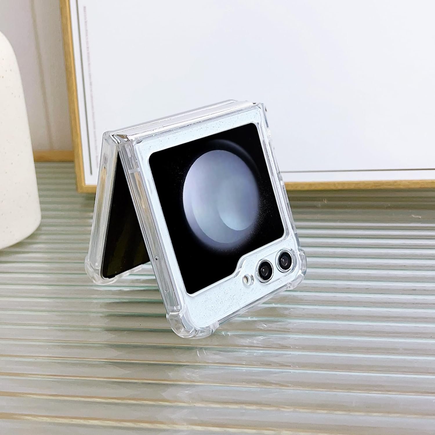 Compatible with Galaxy Flip 6 Case Women Girls Flexible TPU Sequin Sparkle Glitter Shockproof Protective Phone Cover for Galaxy Z Flip 6 (Shell Colorful)