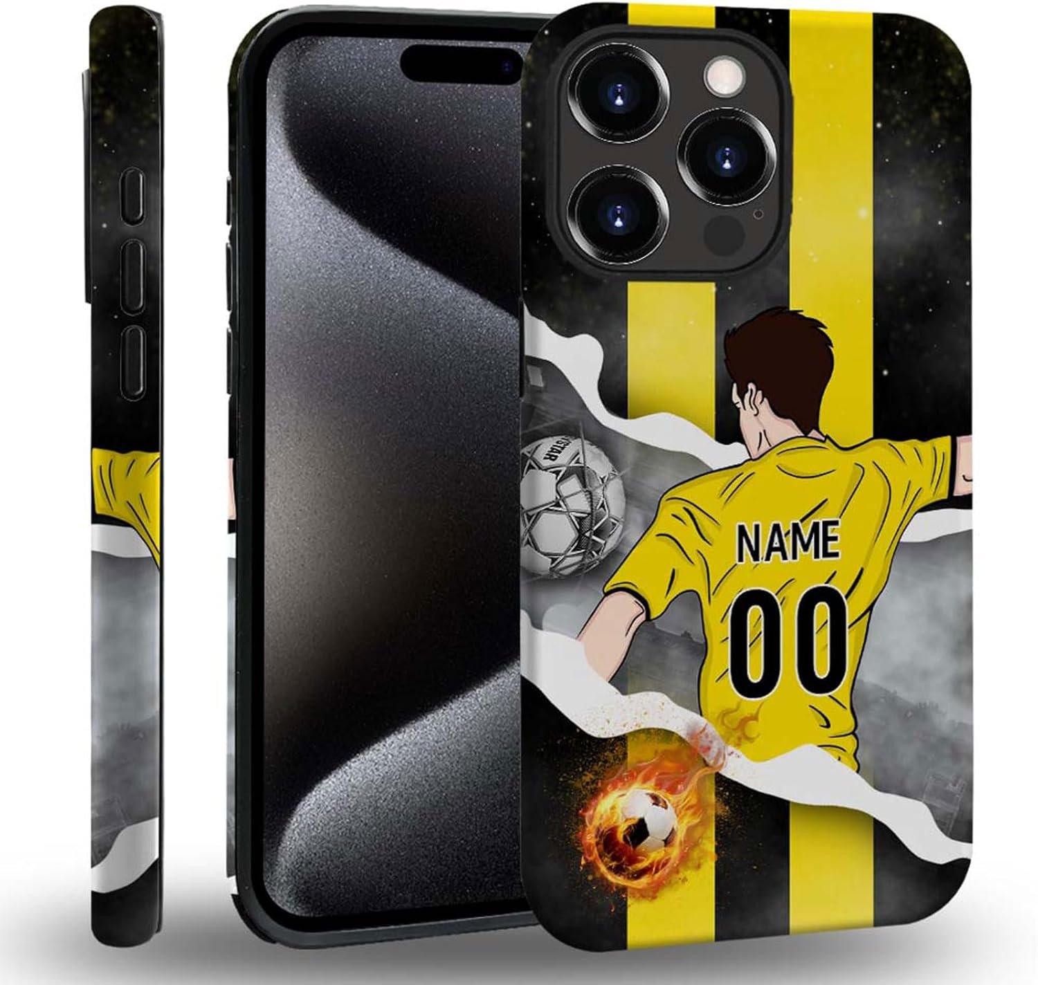 case Compatible with iPhone 13, Dark Blue Steed and Cactus Mix Two Layers of Protective Hard Shell Clear Design and dust-Proof. Suitable for iPhone 13