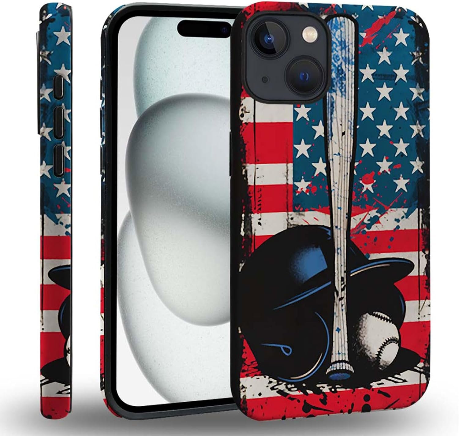 case Compatible with iPhone 13, Dark Blue Steed and Cactus Mix Two Layers of Protective Hard Shell Clear Design and dust-Proof. Suitable for iPhone 13