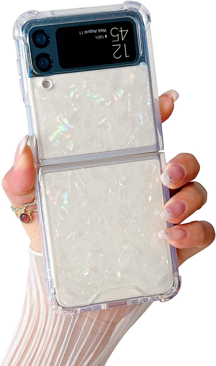 Compatible with Galaxy Flip 6 Case Women Girls Flexible TPU Sequin Sparkle Glitter Shockproof Protective Phone Cover for Galaxy Z Flip 6 (Shell Colorful)