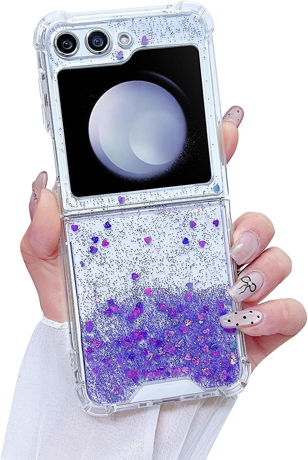 Compatible with Galaxy Flip 6 Case Women Girls Flexible TPU Sequin Sparkle Glitter Shockproof Protective Phone Cover for Galaxy Z Flip 6 (Shell Colorful)