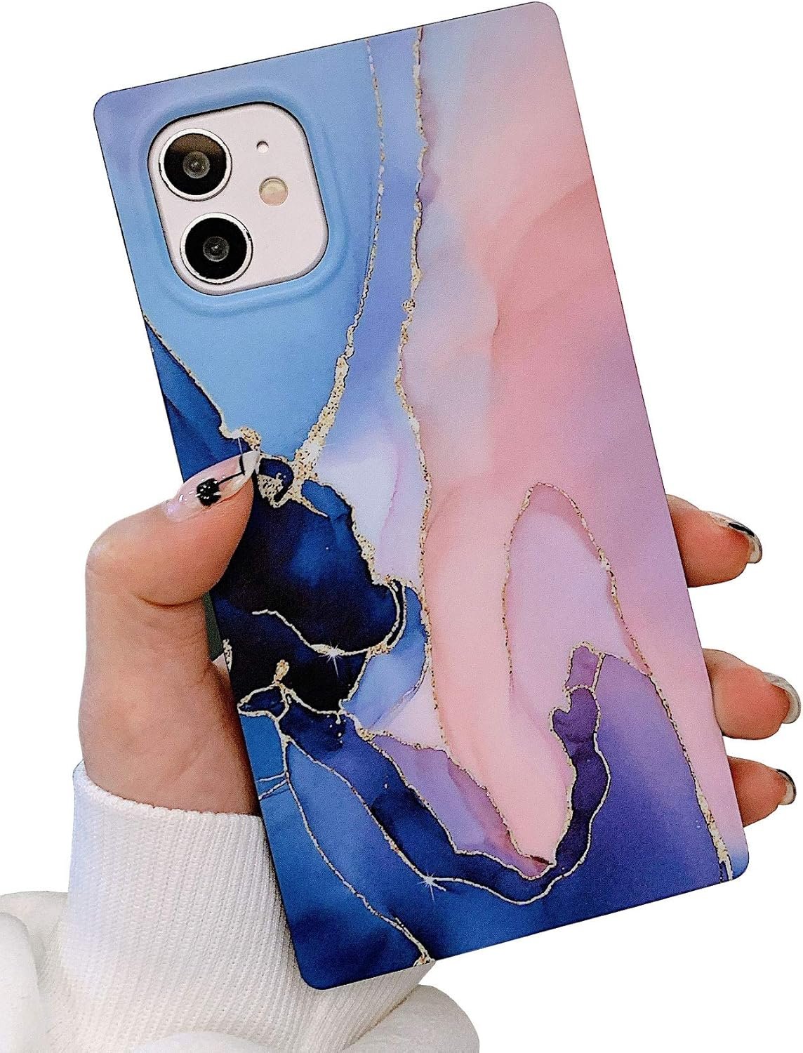 Pearl Pattern Compatible with iPhone 11 Rectangle Edge Case, Slim Soft TPU Silicone Protective Bumper Cases Cover(Pink Pearl,11)