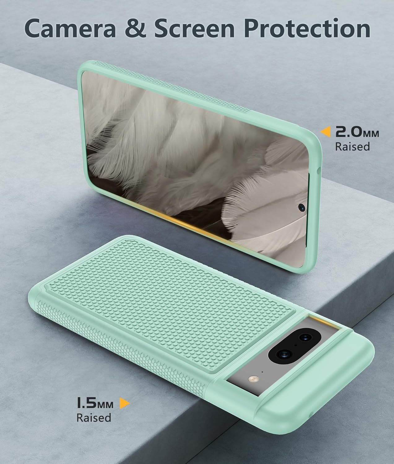 Google Pixel 8 Case: Dual Layer Durable Shockproof Protective Cell Phone Cover with Hybrid Matte Textured Shell | Heavy Duty Military Grade Rugged Drop Protection Bumper Tough Cases