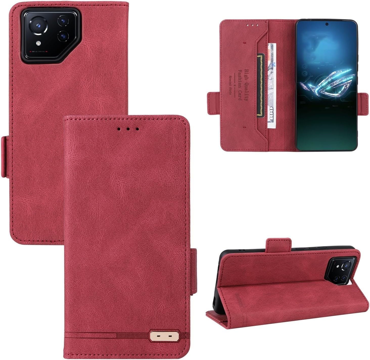 Cell Phone Flip Case Cover Compatible with Phone 8/ROG Phone 8 Pro Wallet Case,PU Leather Flip Folio Case with Card Holders [Shockproof TPU Inner Shell] Phone Cover, Magnetic Closure Protecti