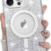 for iPhone 14 Pro Max Case, Sparkly Glitter Bling Back, Magnetic Support for Shockproof Case, Crystal and Clear High-Duty Protection for iPhone 14 Pro Max Case -Glitter Crystal
