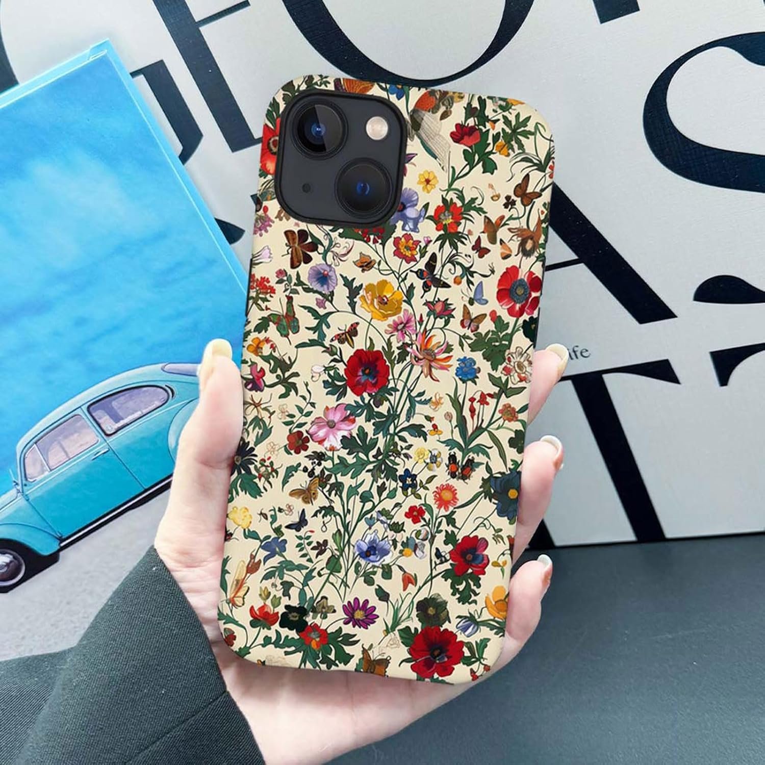 Case Compatible with iphone 14 Plus,Printed Flowers and Garden Themes Cases,Matte Mixed double-layer hard shell+Soft Silicone TPU Shock Protective Case for iphone 14 Plus