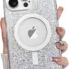 for iPhone 14 Pro Max Case, Sparkly Glitter Bling Back, Magnetic Support for Shockproof Case, Crystal and Clear High-Duty Protection for iPhone 14 Pro Max Case -Glitter Crystal