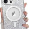 for iPhone 14 Pro Max Case, Sparkly Glitter Bling Back, Magnetic Support for Shockproof Case, Crystal and Clear High-Duty Protection for iPhone 14 Pro Max Case -Glitter Crystal