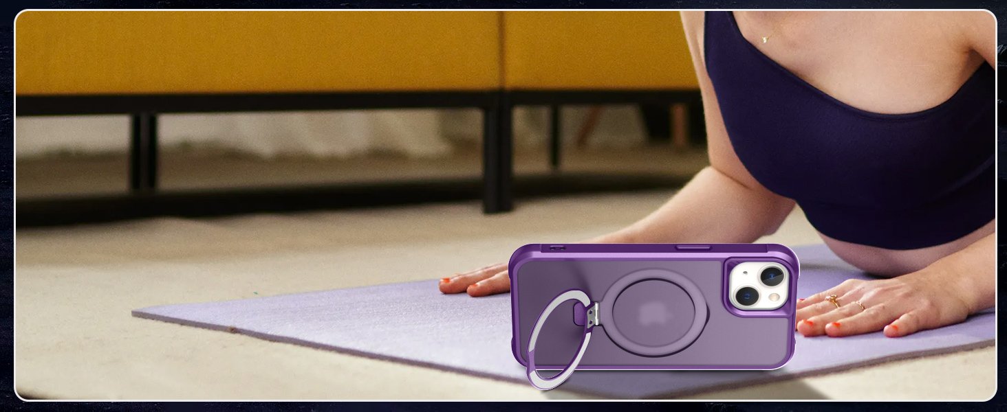 iPhone case with stand magsafe ring magnetic