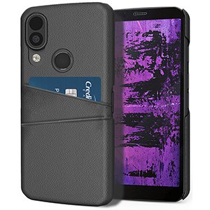 cat s62 pro case black vegan leather wallet credit card id slot cover t-mobile